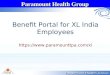 Paramount Health Group Benefit Portal for XL India Employees 