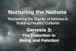 Nurturing the Nations Nurturing the Nations Reclaiming the Dignity of Women in Building Healthy Cultures Genesis 3: The Distortion in Being and Function