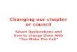 Changing our chapter or council Seven Dysfunctions and how to change them AND “You Make The Call”