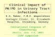 Clinical Impact of PK/PD in Urinary Tract Infections K.G. Naber, F.M.E. Wagenlehner Urologic Clinic, St. Elisabeth Hospital, Straubing, Germany Inernational