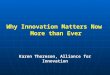 Why Innovation Matters Now More than Ever Karen Thoreson, Alliance for Innovation