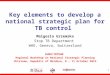Key elements to develop a national strategic plan for TB control Malgosia Grzemska Stop TB Department WHO, Geneva, Switzerland EURO/TBTEAM Regional Workshop