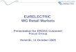 EURELECTRIC WG Retail Markets Presentation for ERGEG Customer Focus Group Helsinki, 11 October 2005