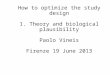 How to optimize the study design 1. Theory and biological plausibility Paolo Vineis Firenze 19 June 2013