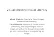 Visual Rhetoric/Visual Literacy Visual Rhetoric: how/why visual images communicate meaning. Visual Literacy: involves all the processes of knowing and