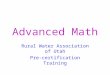 Advanced Math Rural Water Association of Utah Pre-certification Training