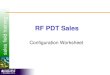 Sales field training RF PDT Sales Configuration Worksheet