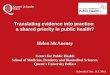 Translating evidence into practice: a shared priority in public health? Helen McAneney Centre for Public Health School of Medicine, Dentistry and Biomedical