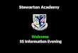 Stewarton Academy Welcome S5 Information Evening