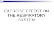 EXERCISE EFFECT ON THE RESPIRATORY SYSTEM. Exercise is the most influential physiological stress on breathing Exercise increases the breaths/minute Exercise