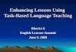 Enhancing Lessons Using Task-Based Language Teaching District 6 English Learner Summit June 6, 2008