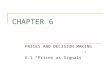 CHAPTER 6 PRICES AND DECISION MAKING 6.1 “Prices as Signals”