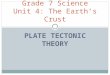 PLATE TECTONIC THEORY Grade 7 Science Unit 4: The Earth’s Crust