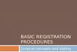 BASIC REGISTRATION PROCEDURES Surgical concepts and slating