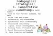 Pedagogical Strategies: C. Cooperative Learning 1. Starter-Wrapper Discussions (with roles) 2. Turn to Your Partner: Quizzes, Top Tens 3. Value Line and