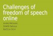 Challenges of freedom of speech online Andrej Petrovski, SHARE Defence BalCCon 2k14