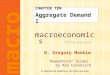 Macroeconomics fifth edition N. Gregory Mankiw PowerPoint ® Slides by Ron Cronovich CHAPTER TEN Aggregate Demand I macro © 2004 Worth Publishers, all rights
