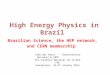 João dos Anjos - Observatório Nacional & CBPF 3er Congreso Nacional de la Red FAE Guanajuato, 23-27 January 2014 High Energy Physics in Brazil Brazilian