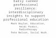 Early career professional resilience: interdisciplinary insights to support professional education Mark Boylan, Education, Heidi Probst, Radiotherapy Pete
