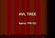 AVL TREE Name :TIN HO. Introduction An AVL tree is another balanced binary search tree. An AVL tree is another balanced binary search tree. Named after