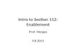 Intro to Section 112: Enablement Prof. Merges 9.8.2011