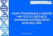 Susanna Akiki WMRGL 2009 Acute Promyelocytic Leukemia with t(15;17) (q22;q21) developing inv(16)(p13q22) secondary AML