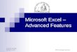 Created 11/06/2006 Revised 1/10/2015SPS Technology Department Microsoft Excel – Advanced Features