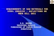 REQUIREMENTS OF RAW MATERIALS FOR STEEL INDUSTRY ─ REFLECTIONS ON MMDR BILL 2011 R.K. SHARMA Secretary General Federation of Indian Mineral Industries