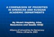 A COMPARISON OF PRIORITIES IN AMERICAN AND RUSSIAN ACADEMIC DEPARTMENTS By Stuart Umpleby, Irina Naoumova and Saadia Khilji Alliance of Universities for