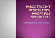 With MSDE State Optional Data.  Review PARCC Data Import Process and Layout for the Spring administration  Review website procedures for uploading Student