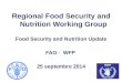 Regional Food Security and Nutrition Working Group Food Security and Nutrition Update FAO - WFP 25 septembre 2014