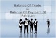 Balance of payment and balance of trade of Pakistan