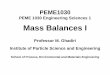 PowerPoint Slides of Mass Balances Section of PEME_1030 Lectures MG