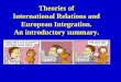 Theories of International Relations and European Integration. An introductory summary