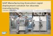 SAP Manufacturing Execution rapid- deployment solution for discrete manufacturing Solution Summary