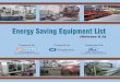 Energy Saving Equipment List (Release - 6 0) - Final