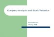 Final - Company Analysis and Stock Valuation
