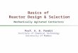 Basics of Reactor Design MAC2