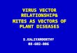 Virus Vector Relationship & Mites as Vectors of plant diseases