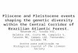 Pliocene and Pleistocene events shaping the genetic diversity within the Central Corridor of Brazilian Atlantic Forest. Resende HC, Yotoko KSC, Delabie