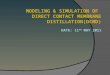 Modeling & Simulation of Direct Contact Membrane Dcmd