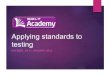 2.1 applying standards to testing: plenary CTS-Academic
