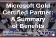 Microsoft Gold Certified Partner: A Summary of Benefits (Slides)