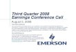 emerson electricl Q3 2008 Earnings Presentation