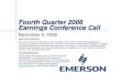 emerson electricl Q4 2008 Earnings Presentation