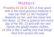 Mothers Proverbs 31:10-31