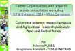 Coherence between research projects and Agricultural  research policies in West and Central Africa