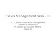 Sales Management Sem - III