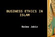 Nyma's Business Ethics in Islam