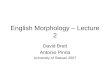 English Morphology 2